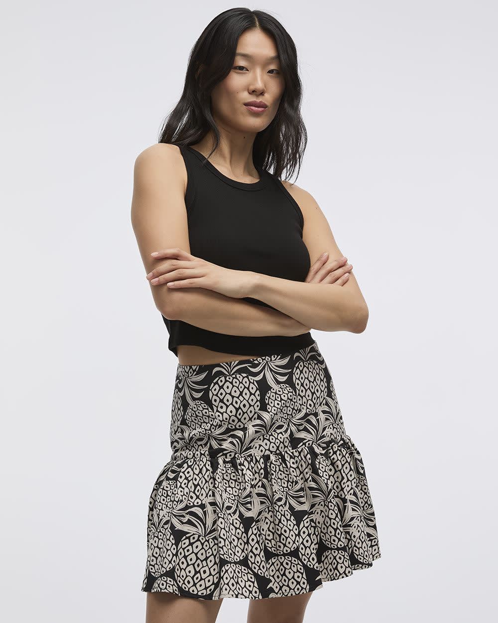 Mini Skirt with Ruffled Hem
