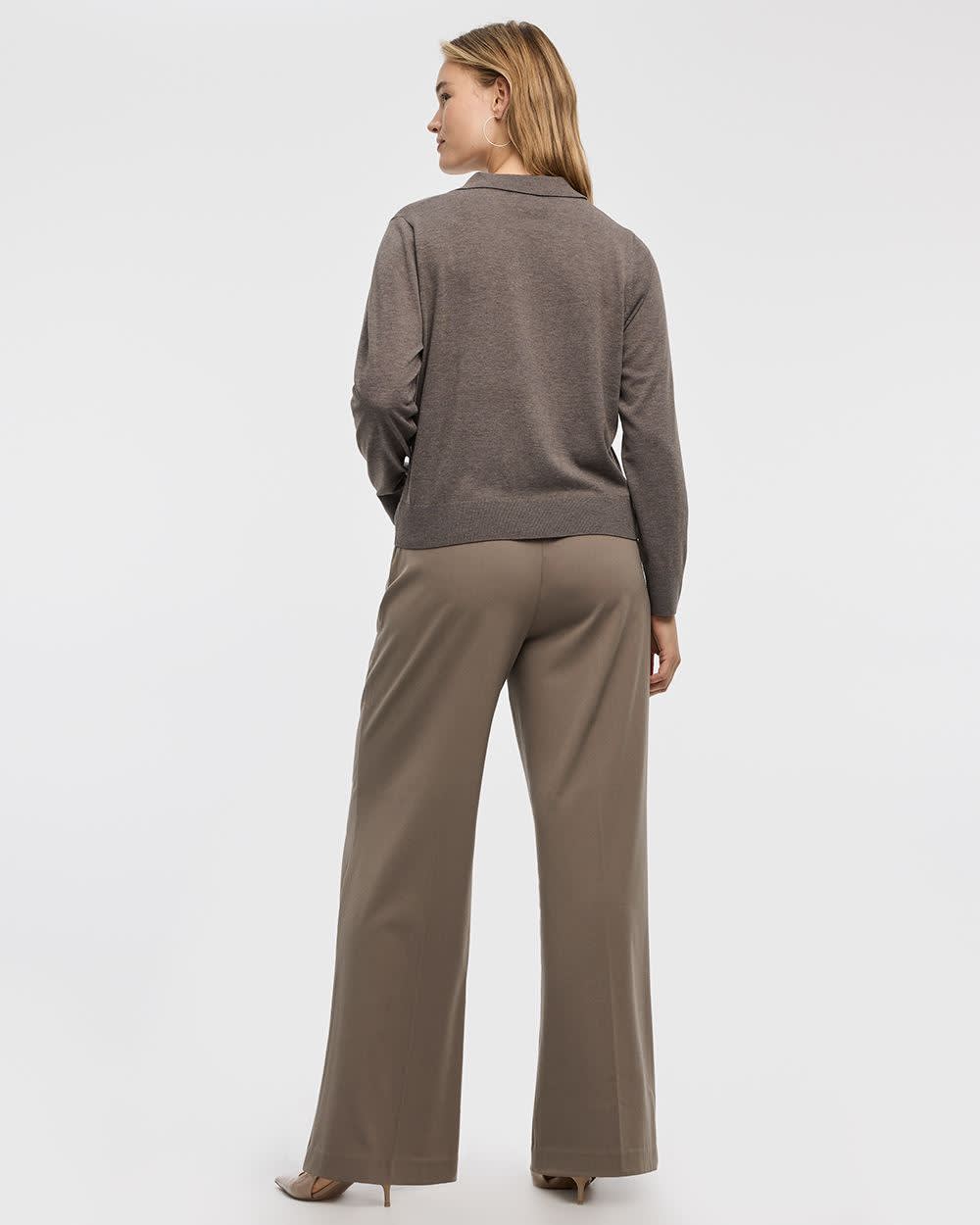 Long-Sleeve Wool-Blend Polo