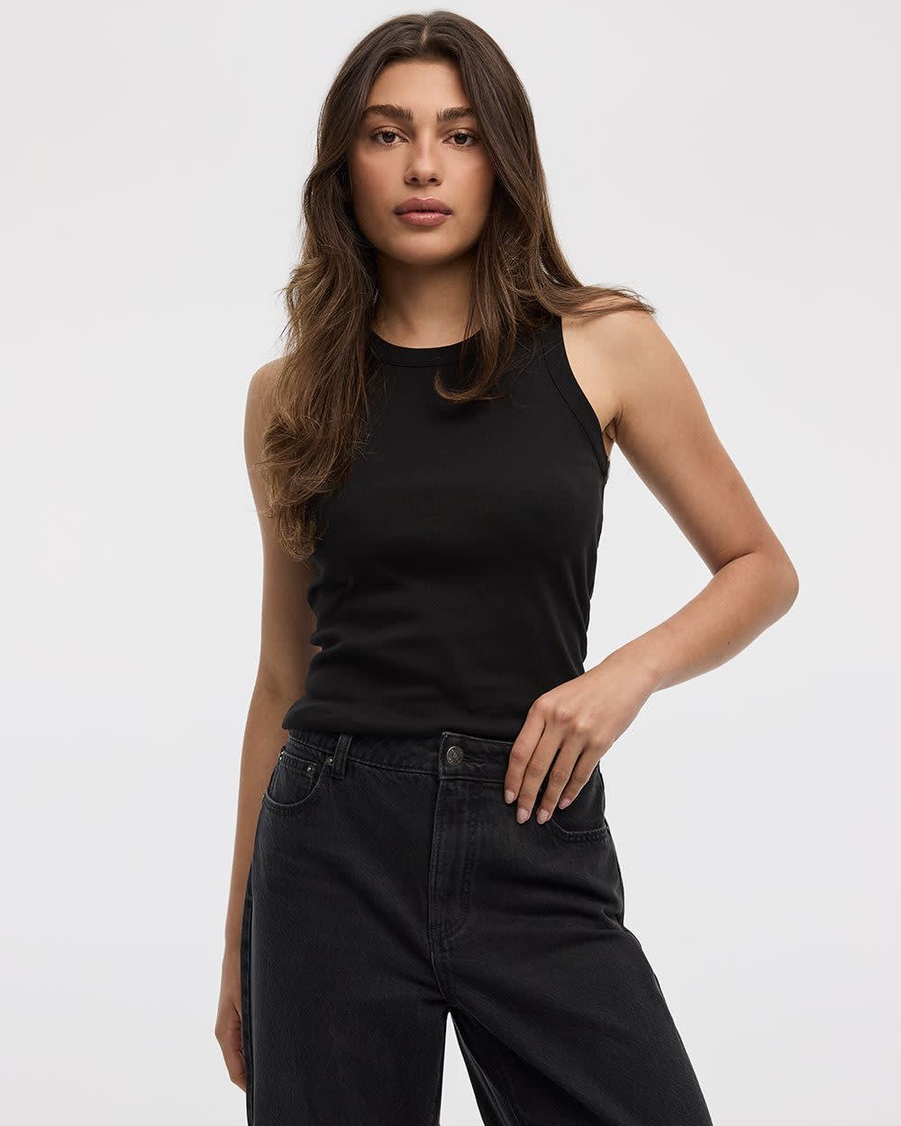 Ribbed Crew-Neck Tank - R Essentials