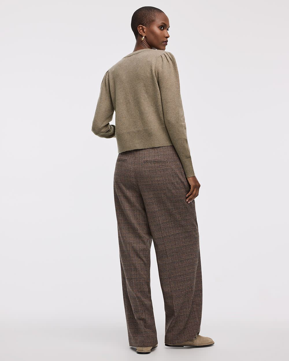 Cashmere-Blend Crew-Neck Cardigan
